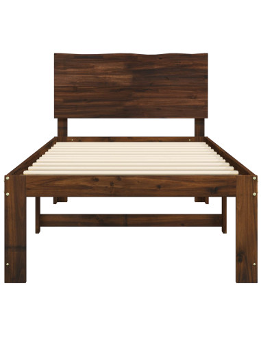 Letto Singolo con Testiera ROSTOCK Marrone Scuro 75 x 190 cm