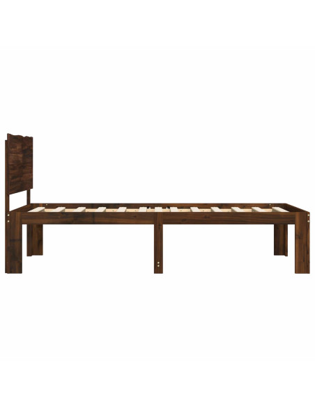 Letto Singolo con Testiera ROSTOCK Marrone Scuro 75 x 190 cm