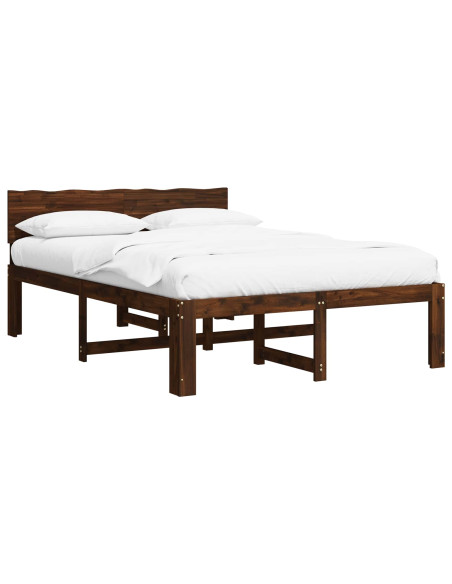 Letto matrimoniale con testiera ROSTOCK Marrone Scuro