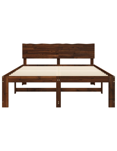 Letto matrimoniale con testiera ROSTOCK Marrone Scuro