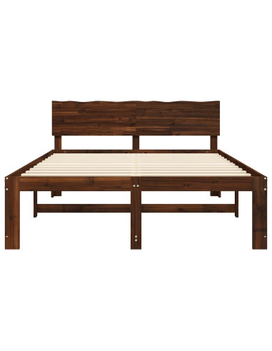 Letto matrimoniale con testiera ROSTOCK Marrone Scuro
