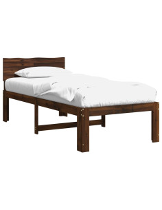 Letto Singolo con Testiera ROSTOCK Marrone Scuro 100 x 200 cm 2