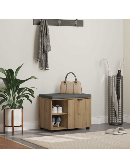 Panca per scarpe con cuscino Rovere Artigianale 60 x 38 x 46 cm