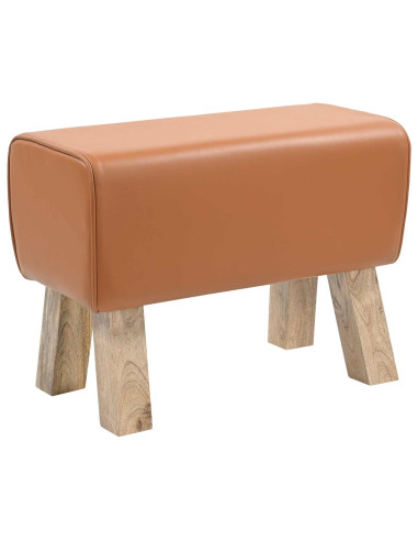 panca 60 x 30 x 45 cm Pelle Vera Marrone