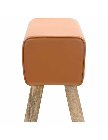 panca 60 x 30 x 45 cm Pelle Vera Marrone