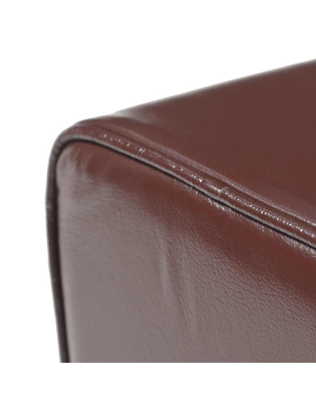panca 60 x 30 x 45 cm Pelle Vera Marrone Scuro