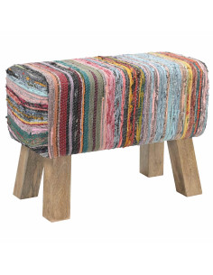 panca 60 x 30 x 45 cm Pelle Vera Multicolore 2