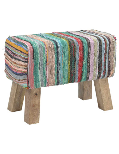 panca 60 x 30 x 45 cm Pelle Vera Multicolore