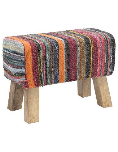panca 60 x 30 x 45 cm Pelle Vera Multicolore