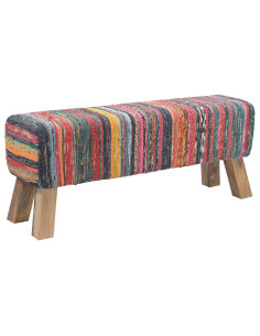 panchina 110 x 30 x 45 cm Pelle Vera Multicolore