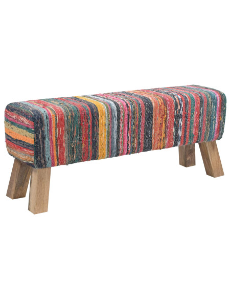 panchina 110 x 30 x 45 cm Pelle Vera Multicolore