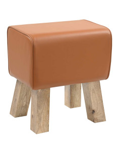 panchina 40 x 30 x 45 cm Pelle Vera Marrone