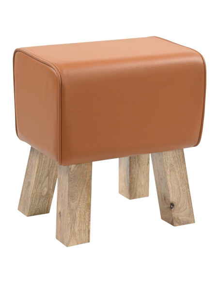 panchina 40 x 30 x 45 cm Pelle Vera Marrone