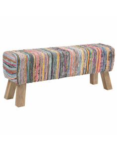 panchina 110 x 30 x 45 cm Pelle Vera Multicolore 2