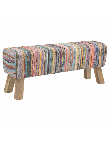 panchina 110 x 30 x 45 cm Pelle Vera Multicolore