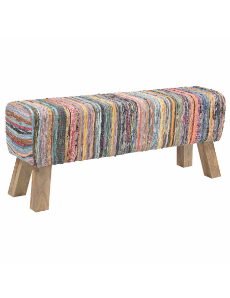 panchina 110 x 30 x 45 cm Pelle Vera Multicolore