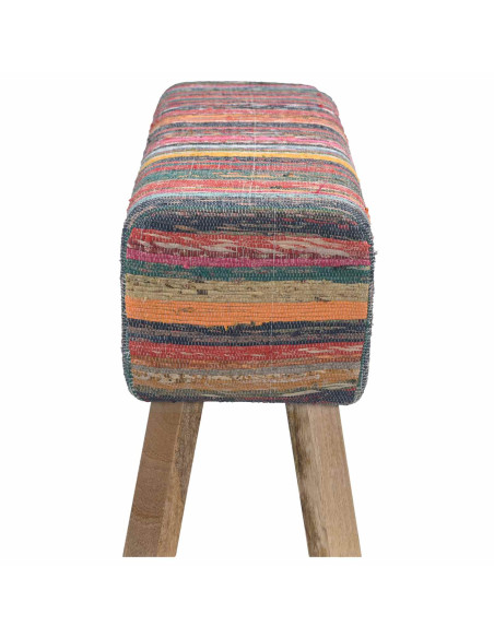 panchina 110 x 30 x 45 cm Pelle Vera Multicolore