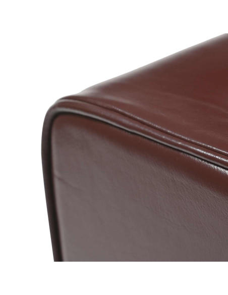 panchina 110 x 30 x 45 cm Pelle Vera Marrone Scuro