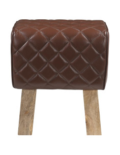 panchina 40 x 30 x 45 cm Pelle Vera Marrone diamante 2
