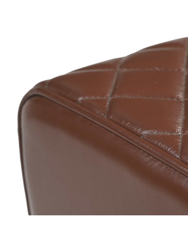 panchina 40 x 30 x 45 cm Pelle Vera Marrone diamante