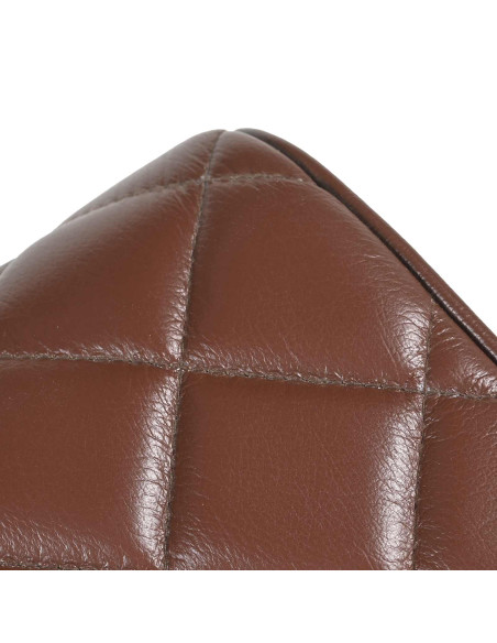 panchina 40 x 30 x 45 cm Pelle Vera Marrone diamante
