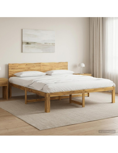Letto matrimoniale con testiera ROSTOCK Bianco 200 x 200 cm