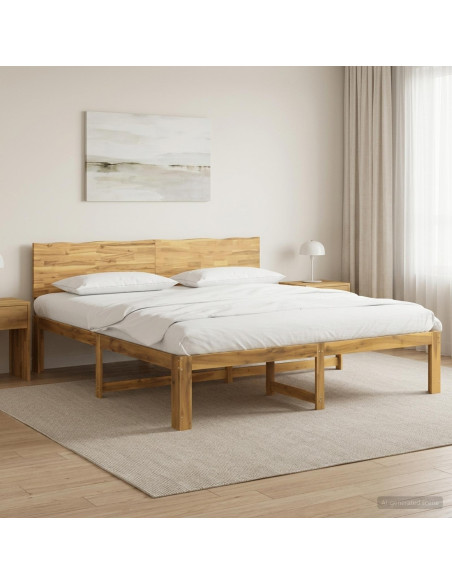 Letto matrimoniale con testiera ROSTOCK Bianco 200 x 200 cm