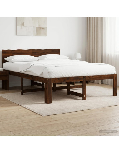 Letto matrimoniale con testiera ROSTOCK Marrone Scuro