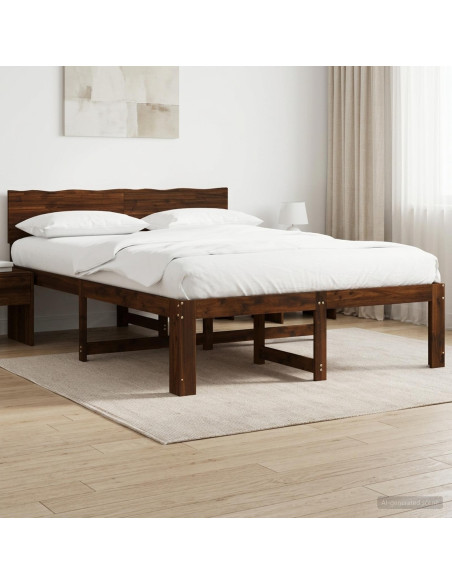 Letto matrimoniale con testiera ROSTOCK Marrone Scuro