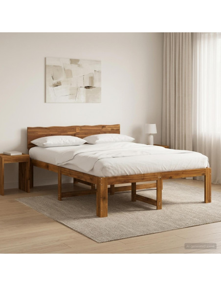 Letto matrimoniale con testiera ROSTOCK Naturale 150 x 200 cm