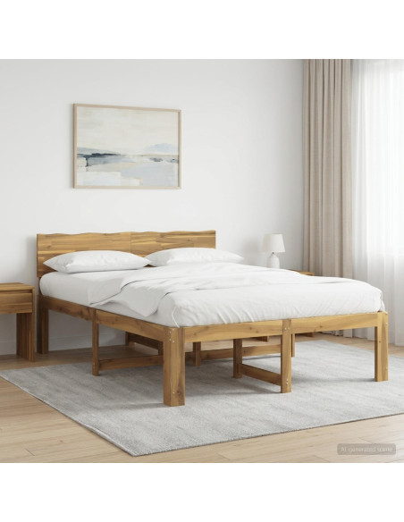 Letto matrimoniale con testiera ROSTOCK Bianco 150 x 200 cm