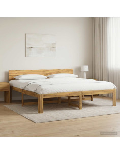 Letto matrimoniale con testiera ROSTOCK Bianco 180 x 200 cm