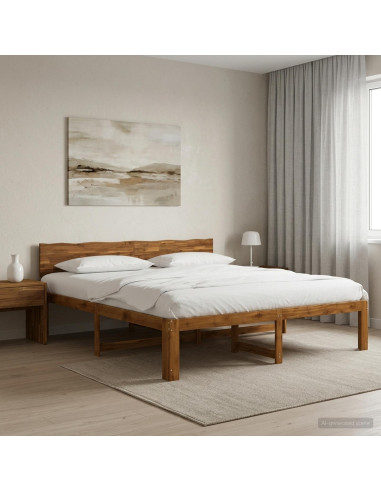 Letto matrimoniale con testiera ROSTOCK Naturale 200 x 200 cm