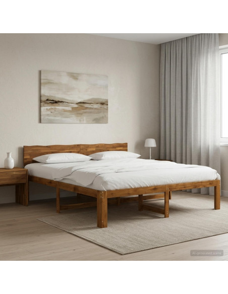 Letto matrimoniale con testiera ROSTOCK Naturale 200 x 200 cm