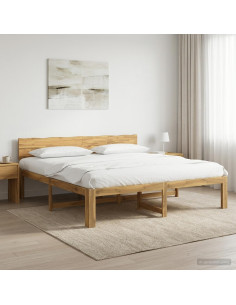 Letto matrimoniale con testiera ROSTOCK Bianco 200 x 200 cm