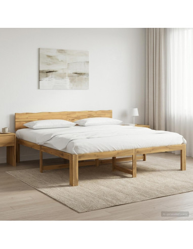 Letto matrimoniale con testiera ROSTOCK Bianco 200 x 200 cm
