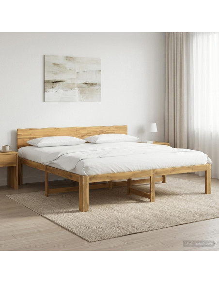 Letto matrimoniale con testiera ROSTOCK Bianco 200 x 200 cm