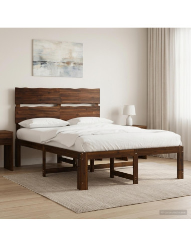Letto matrimoniale con testiera ROSTOCK Marrone Scuro