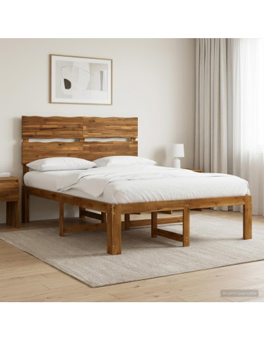 Letto matrimoniale con testiera ROSTOCK Naturale 120 x 190 cm
