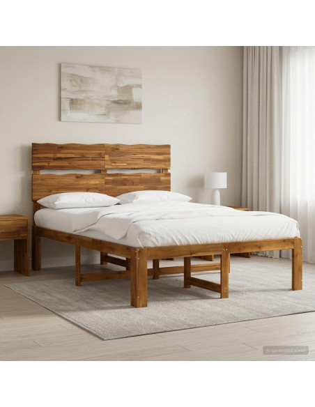 Letto matrimoniale con testiera ROSTOCK Naturale 135 x 190 cm