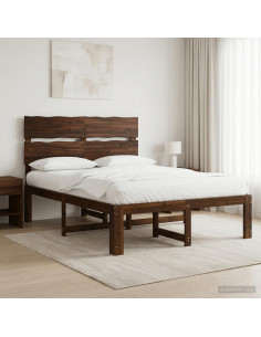 Letto matrimoniale con testiera ROSTOCK Marrone Scuro