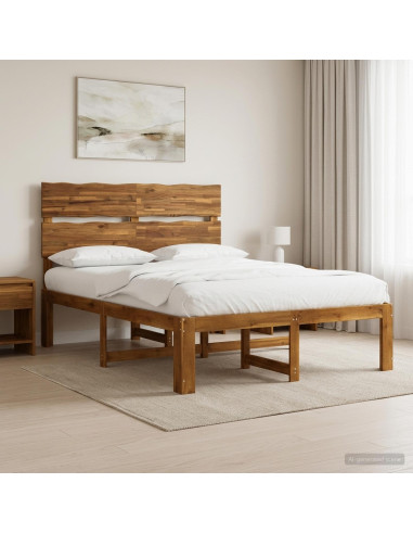 Letto matrimoniale con testiera ROSTOCK Naturale 140 x 190 cm