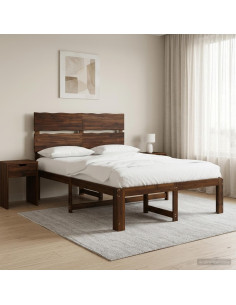 Letto matrimoniale con testiera ROSTOCK Marrone Scuro