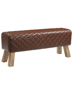 panchina 110 x 30 x 45 cm Pelle Vera Marrone diamante