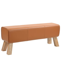 panchina 110 x 30 x 45 cm Pelle Vera Marrone