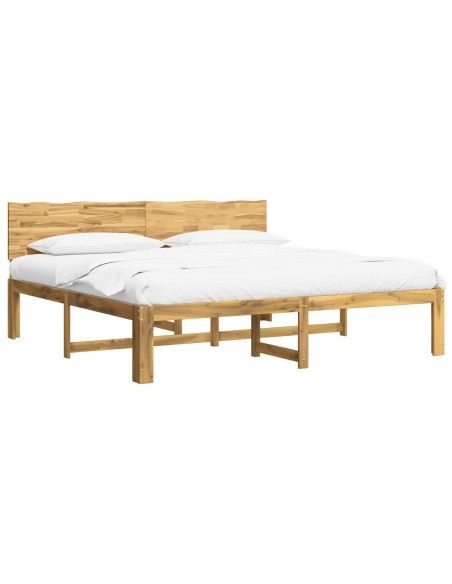 Letto matrimoniale con testiera ROSTOCK Bianco 200 x 200 cm