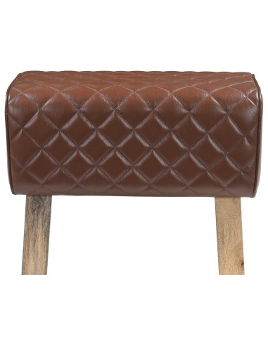 panca 60 x 30 x 45 cm Pelle Vera Marrone diamante