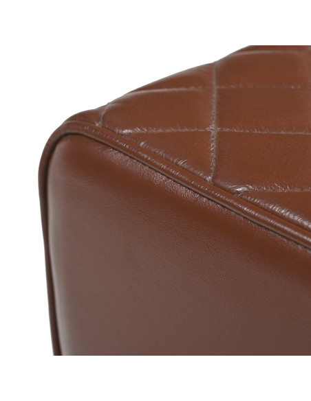 panca 60 x 30 x 45 cm Pelle Vera Marrone diamante