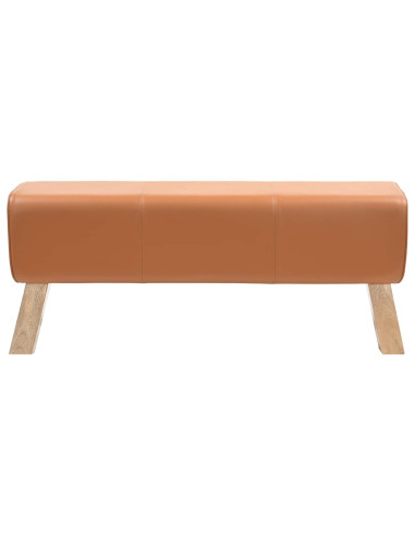 panchina 110 x 30 x 45 cm Pelle Vera Marrone