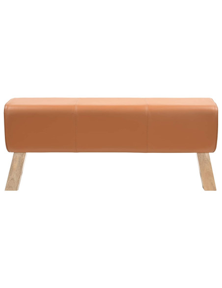 panchina 110 x 30 x 45 cm Pelle Vera Marrone
